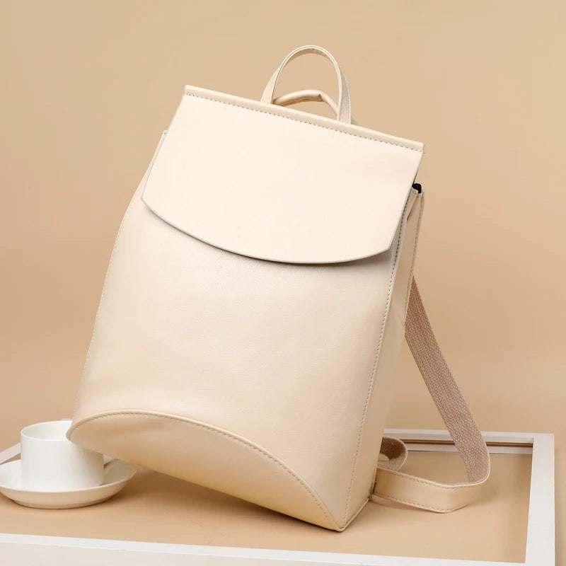 High Women Backpack PU Leather Backpacks for Teenage Girls