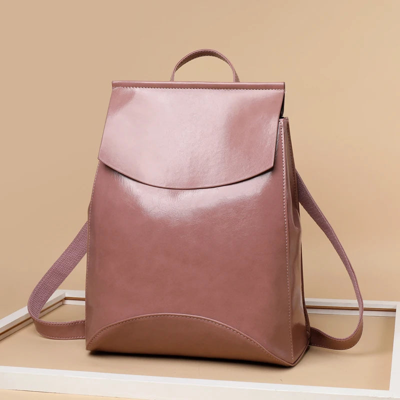 High Women Backpack PU Leather Backpacks for Teenage Girls