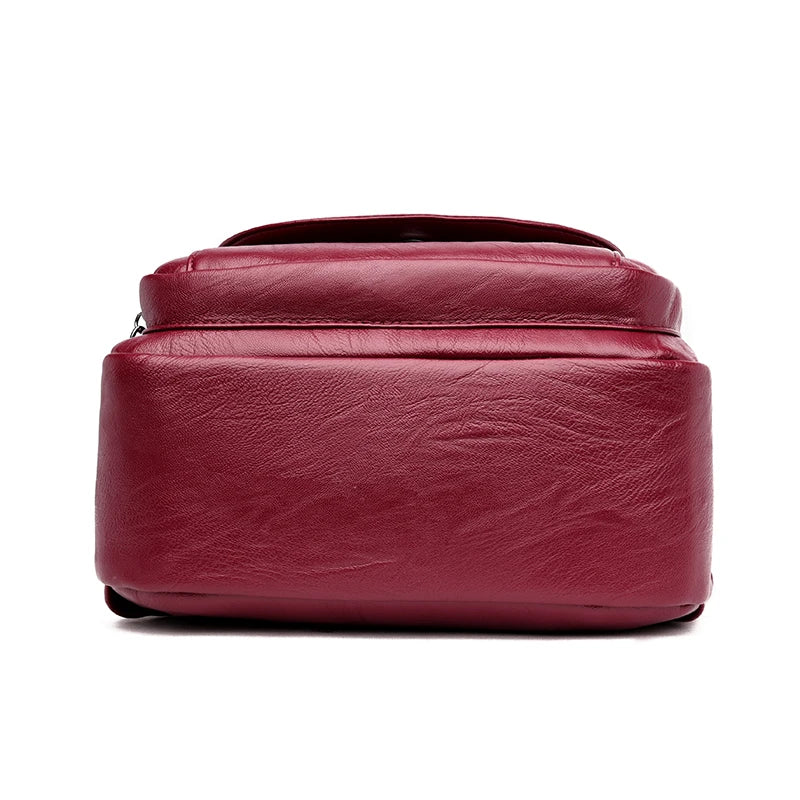 Women's Travel Backpack Shoulder Bag Casual Chest Bag Pu Leather