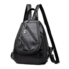 Women's Travel Backpack Shoulder Bag Casual Chest Bag Pu Leather
