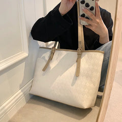 High-capacity Tote Bag Commuter Bag Female Joker Texture Bag