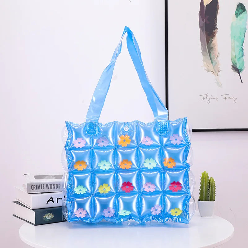 Inflatable PVC Tote Bag for Women Beach Pool Handbag