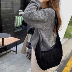 Matte Texture Shoulder Bag with Large Capacity