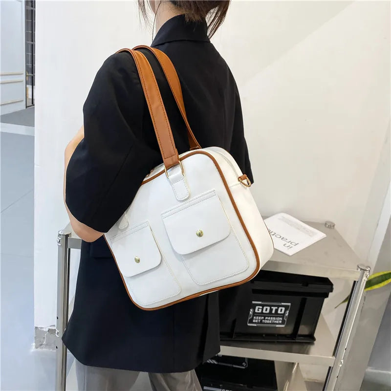 Large Capacity Women Shoulder Handbag Soft Leather Bag