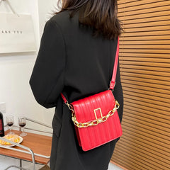 Pleated Chain One Shoulder Crossbody Bag Women