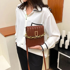 Pleated Chain One Shoulder Crossbody Bag Women