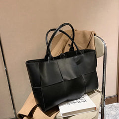 Textured Large Capacity Weaving Shoulder Bag Handbag Tot Bag