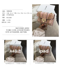 Rivet Shoulder Bag Women Chain Transparent Square Bag