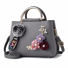 Artificial Flower Shoulder Messenger Bag PU Solid Handbag
