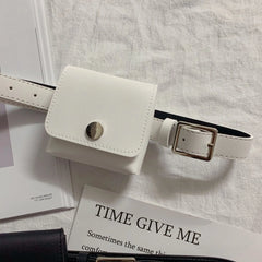 Retro Mini Leather Waist Bag for Women, Detachable Stylish Belt Pouch