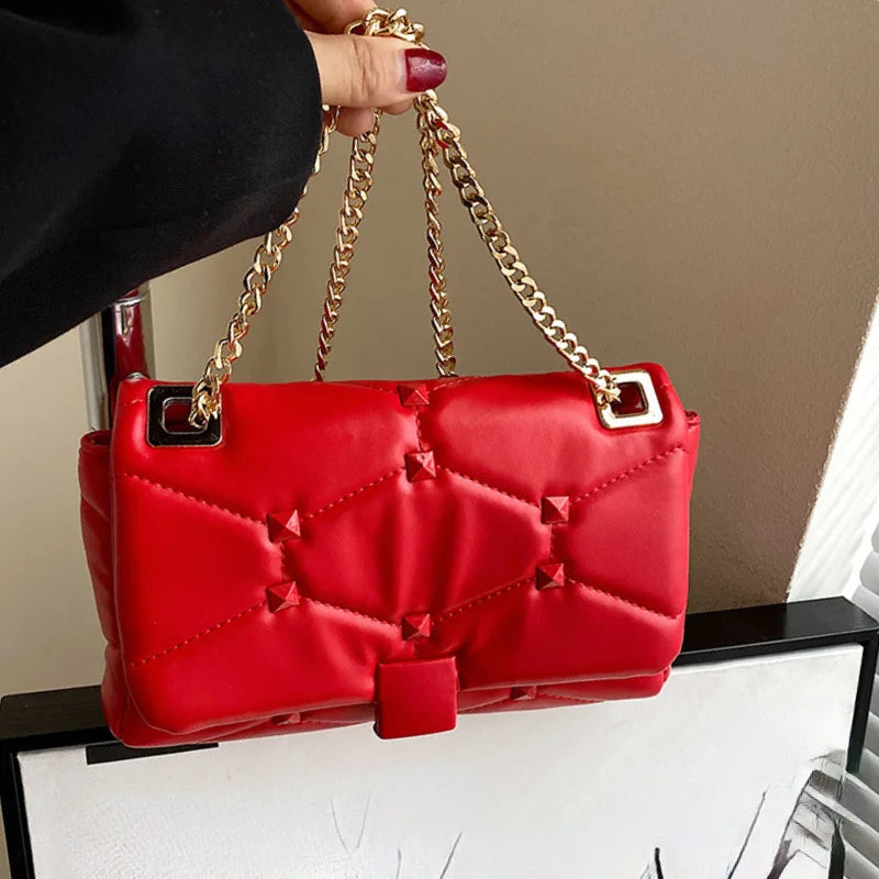 Crossbody Rhombus Bag High Quality Red Women's Shoulder Bag