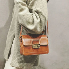 Oil Leather Women Bag Adjustable Shoulder Strap