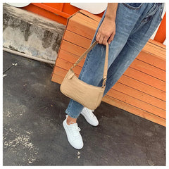 PU Leather Women Shoulder Bag Solid Color Wild Personality Temperament
