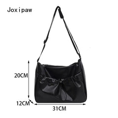 Large Capacity Shoulder Bag for Women Soft Pu Leather Messenger Bag