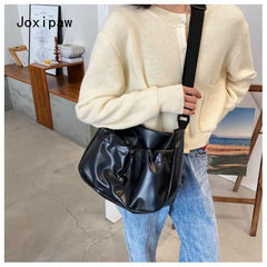 Large Capacity Shoulder Bag for Women Soft Pu Leather Messenger Bag