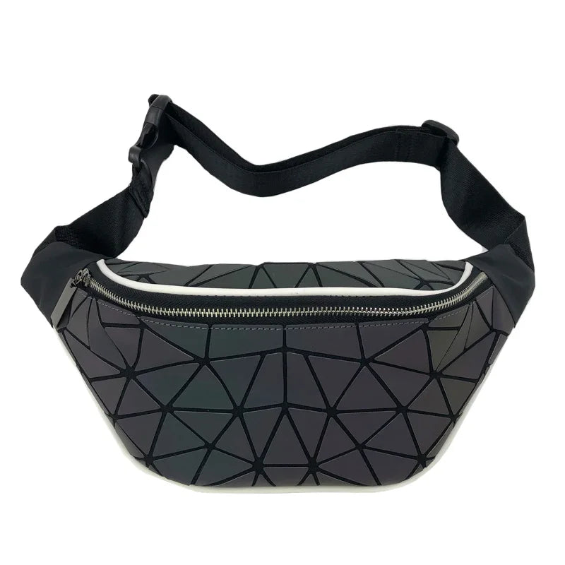 Holographic Waist Bag Geometry Fanny Pack Men Women Travel Chest Handbag