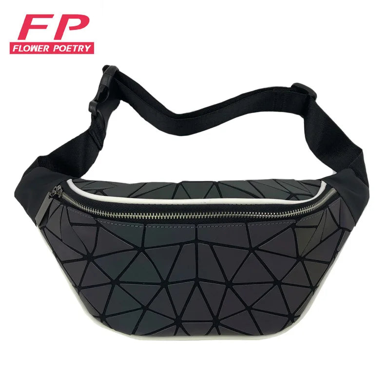 Holographic Waist Bag Geometry Fanny Pack Men Women Travel Chest Handbag