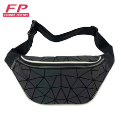 Holographic Waist Bag Geometry Fanny Pack Men Women Travel Chest Handbag