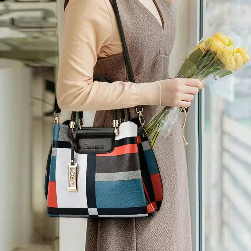 Women's Printed Plaid Small Square Bag