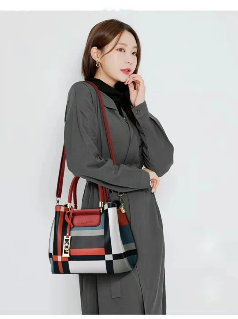 Women's Printed Plaid Small Square Bag