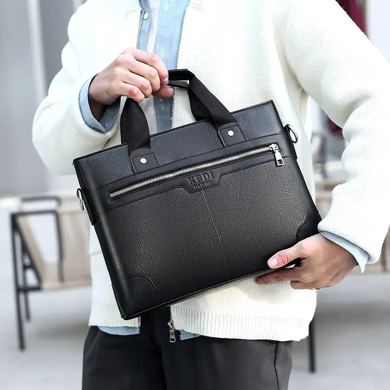 Leather Men's Briefcase Shoulder Bag Messenger Casual Tote Computer Bags
