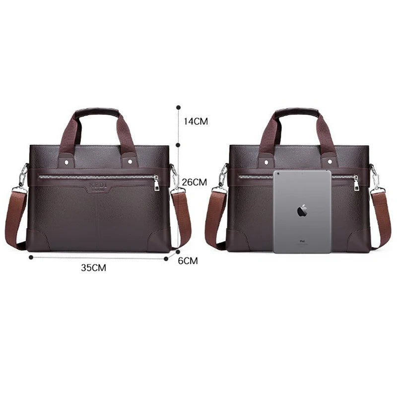 Leather Men's Briefcase Shoulder Bag Messenger Casual Tote Computer Bags
