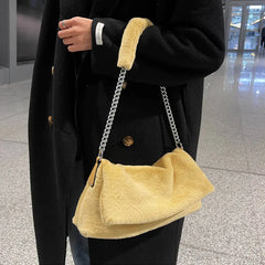 Plush Women Handbag Clutch Chain Shoulder Bags Large Shopping Crossbody Bags