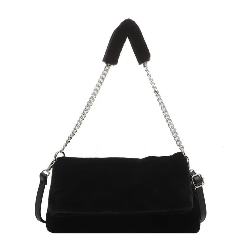 Plush Women Handbag Clutch Chain Shoulder Bags Large Shopping Crossbody Bags