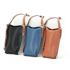 Soft Leather Mini Shoulder Bag Vintage Design Women's Mobile Phone Bag