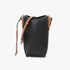 Soft Leather Mini Shoulder Bag Vintage Design Women's Mobile Phone Bag