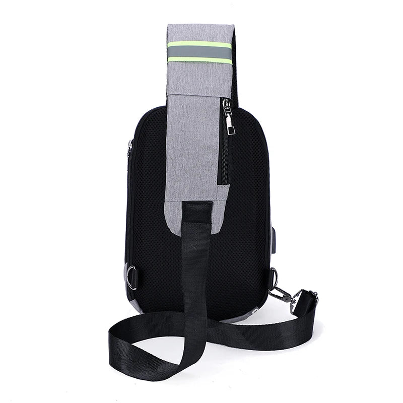 Men's USB Crossbody Bag Anti Theft Shoulder Bag
