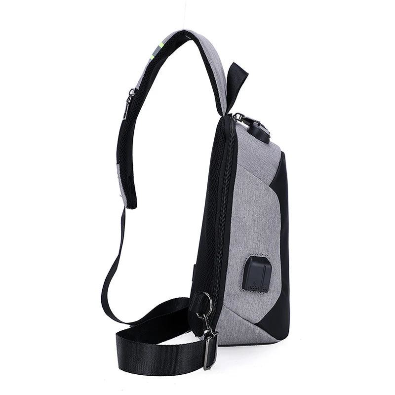 Men's USB Crossbody Bag Anti Theft Shoulder Bag