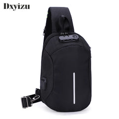 Men's USB Crossbody Bag Anti Theft Shoulder Bag