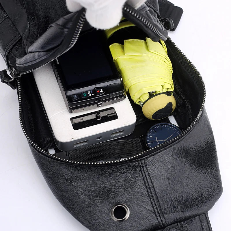 Men's Theftproof Leather Crossbody Bag