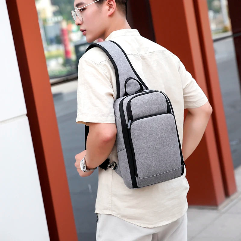 Men's Vintage Nylon Chest Bag Large Capacity