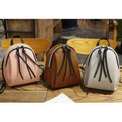 Mini PU Leather Backpack Women's Small Shoulder Bag with Fringe Zipper