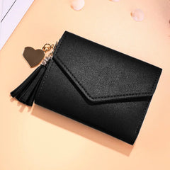 Mini Tassel Mini Wallets for Women Purse Female Short Students Lovely Purse Ladi