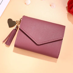 Mini Tassel Mini Wallets for Women Purse Female Short Students Lovely Purse Ladi