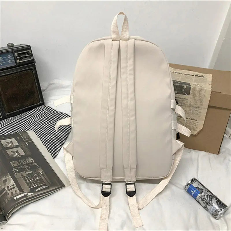 Multi-Pocket Female Backpack School Bag for Teenage Girls Boys Student
