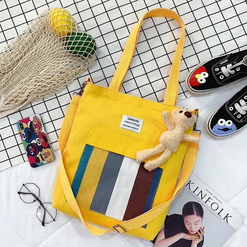 Crossbody Canvas Bag Artistic Fresh Student Schoolbag Ins Shoulder Handbag