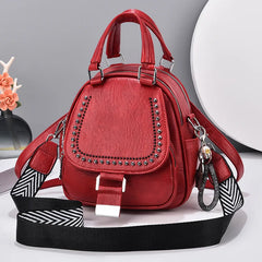 Multi-function Soft Leather Shoulder Messenger Bag Backpack