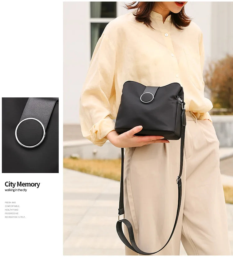 Multi-layer Storage Nylon Single Shoulder Messenger Bag Women's Bag