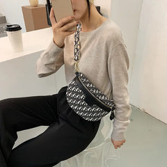 Embroidered Thread Women Crossbody Bag Chain Handbag