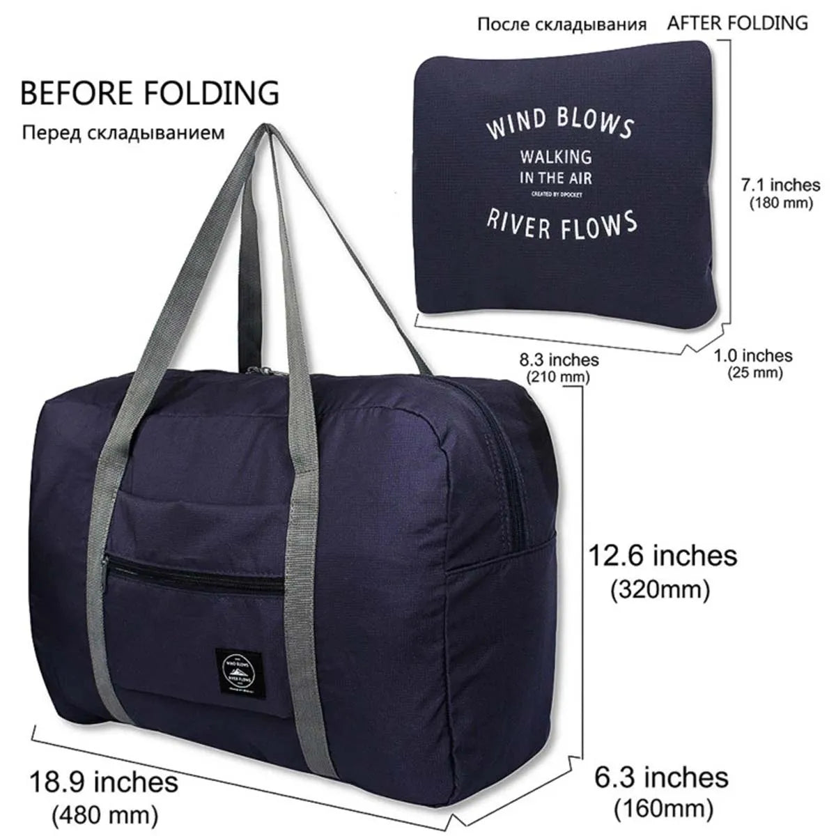Foldable Travel Bag Unisex Large Capacity Lightweight