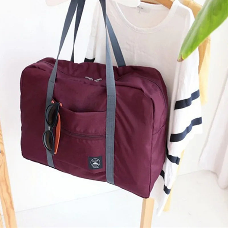 Nylon Foldable Travel Bags Large Capacity Luggage