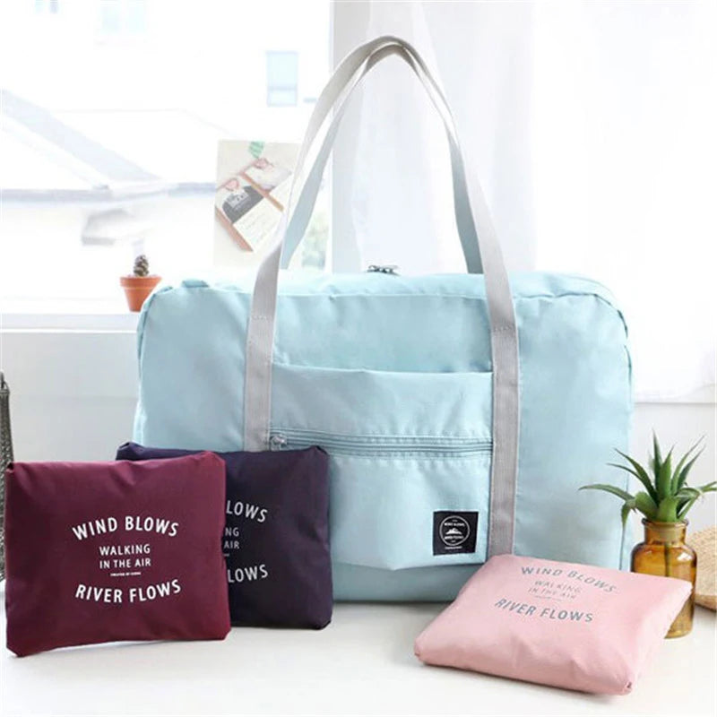 Nylon Foldable Travel Bags Large Capacity Luggage Handbags