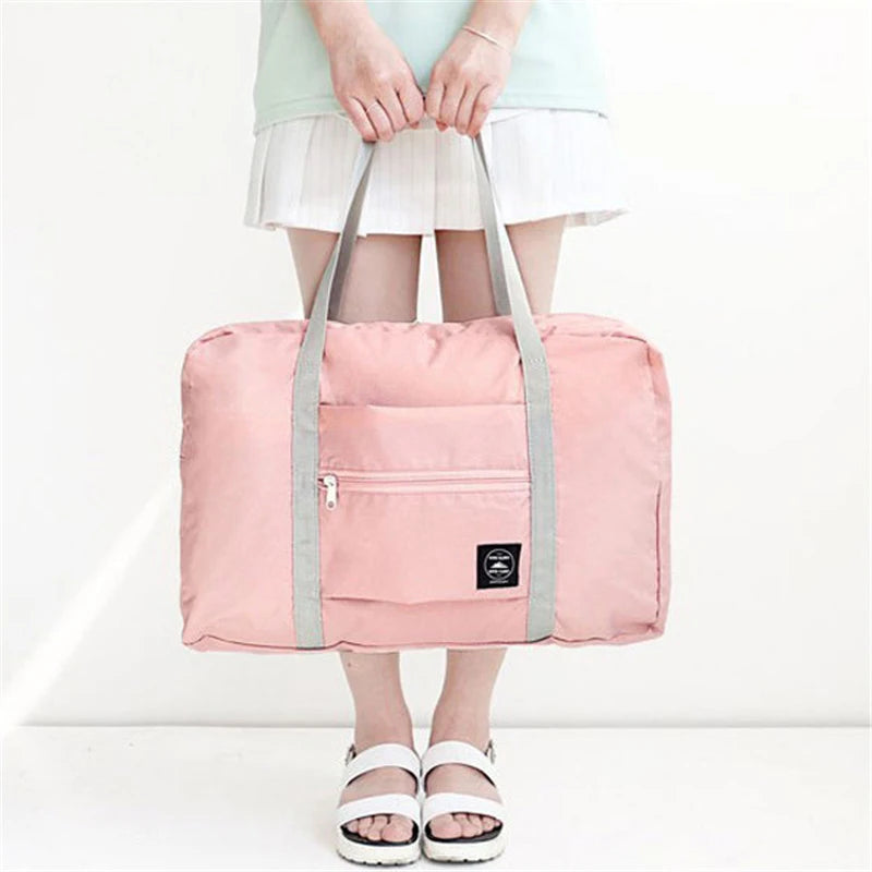 Nylon Foldable Travel Bags Large Capacity Luggage Handbags