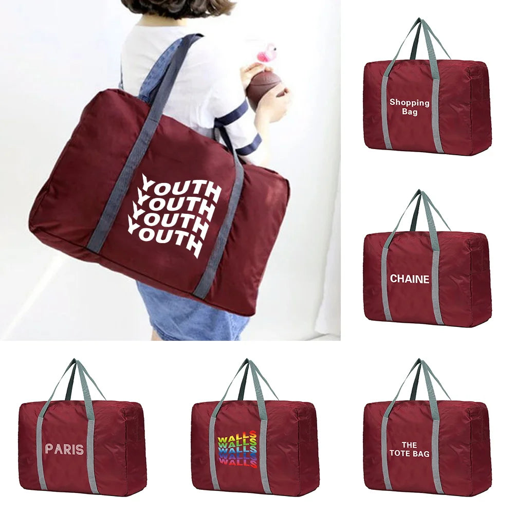 Nylon Foldable Travel Bags Unisex Large Capacity Luggage Bag