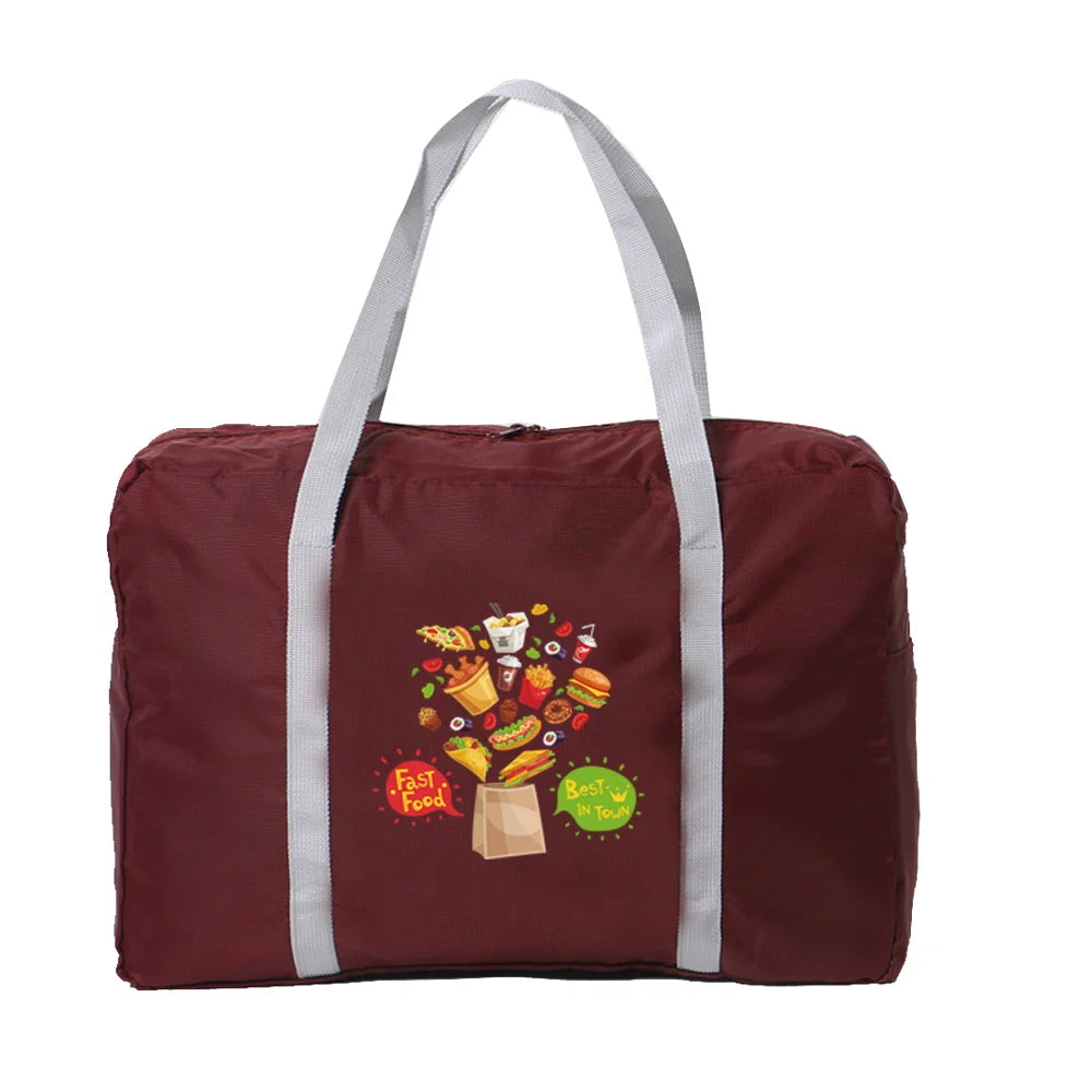 Food Series Nylon Travel Bag Unisex Large Capacity Handbag