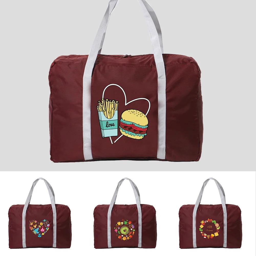 Food Series Nylon Travel Bag Unisex Large Capacity Handbag